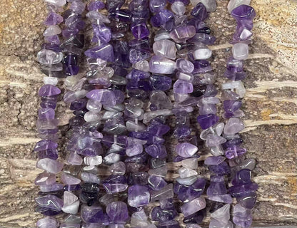 Polished Amethyst Chip Bead Strand, 7-10 mm, 15.5-16 in