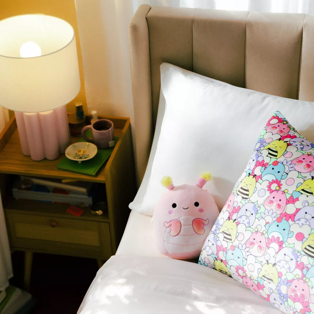 Squishpillow by Original Squishmallows Medium Bed Pillow and Ultra Soft Pillowcase Cover