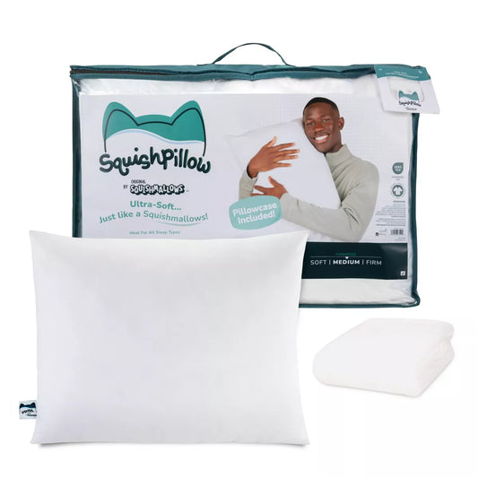 Squishpillow by Original Squishmallows Medium Bed Pillow and Ultra Soft Pillowcase Cover