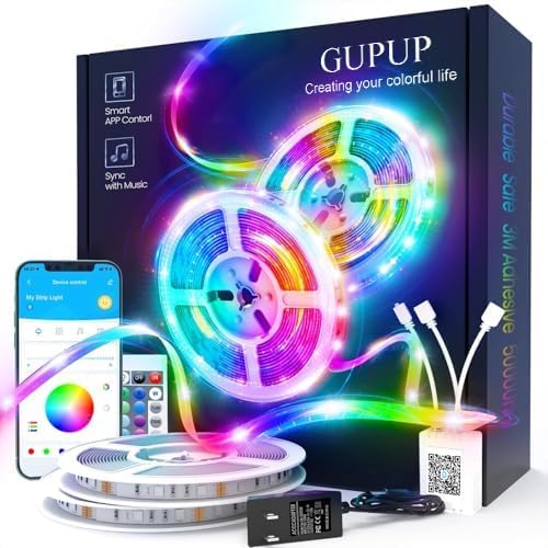 Transform Your Space with 50 FT Color Changing LED Strip Lights - Bluetooth Controlled, Music Sync, and Remote Access for Ultimate Ambiance