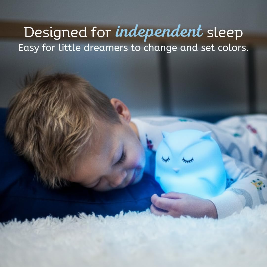 Charming Owl Squishy Night Light for Kids - Color Changing Silicone Lamp with Remote Control | Rechargeable, Portable & Perfect for Nurseries