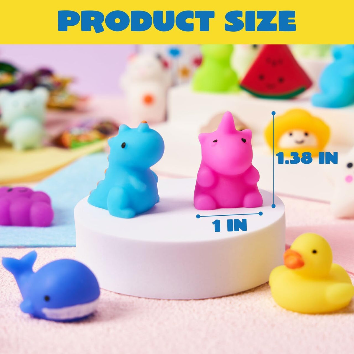 Exciting 50-Pack Mochi Squishy Toy Set - Adorable Mini Stress Relief Toys for Kids, Perfect Party Favors and Classroom Prizes!