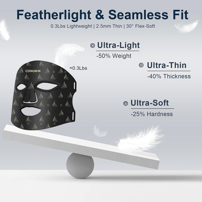 Transform Your Skincare Routine with the Ultra-Light Red Light Therapy Mask - Model RB-061 | 8-Mode Near-Infrared LED Mask with Rechargeable Battery for Home & Travel