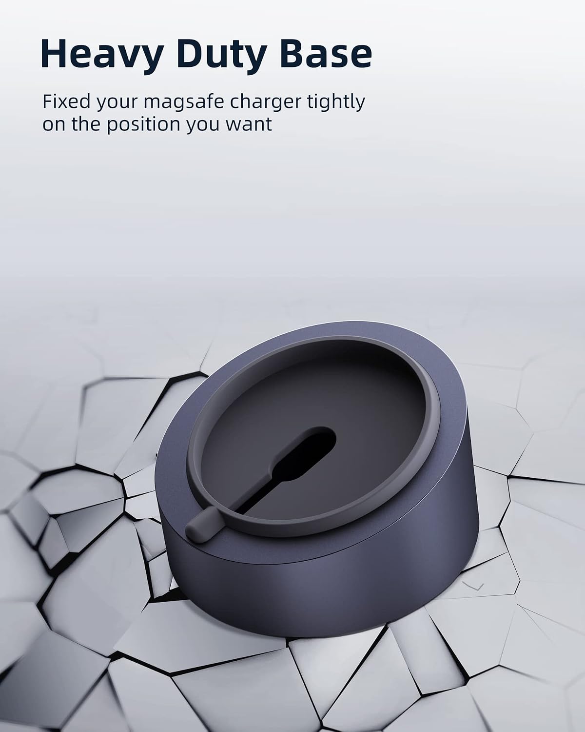Premium MagSafe Charger Stand - Heavy-Duty Metal Holder for iPhone 17/16/15/14/13/12 - Stylish Grey Desktop Mount