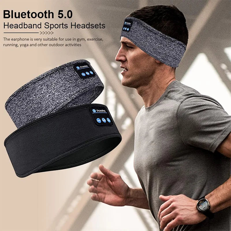 Wireless Bluetooth Music Eye Mask Sports Headband Anti-Noise Headphones Talk Running Yoga Music Headwear Wireless Sleep Headphon