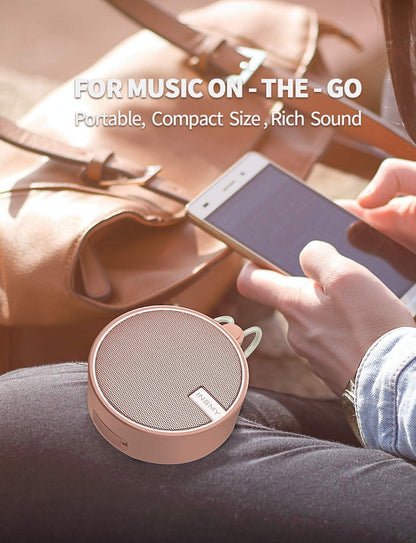 C12 IP67 Waterproof Bluetooth Shower Speaker - Portable, Loud & Clear Sound in Cashmere Pink | Perfect for Outdoor Adventures, Travel & Parties with Suction Cup & TF Card Support