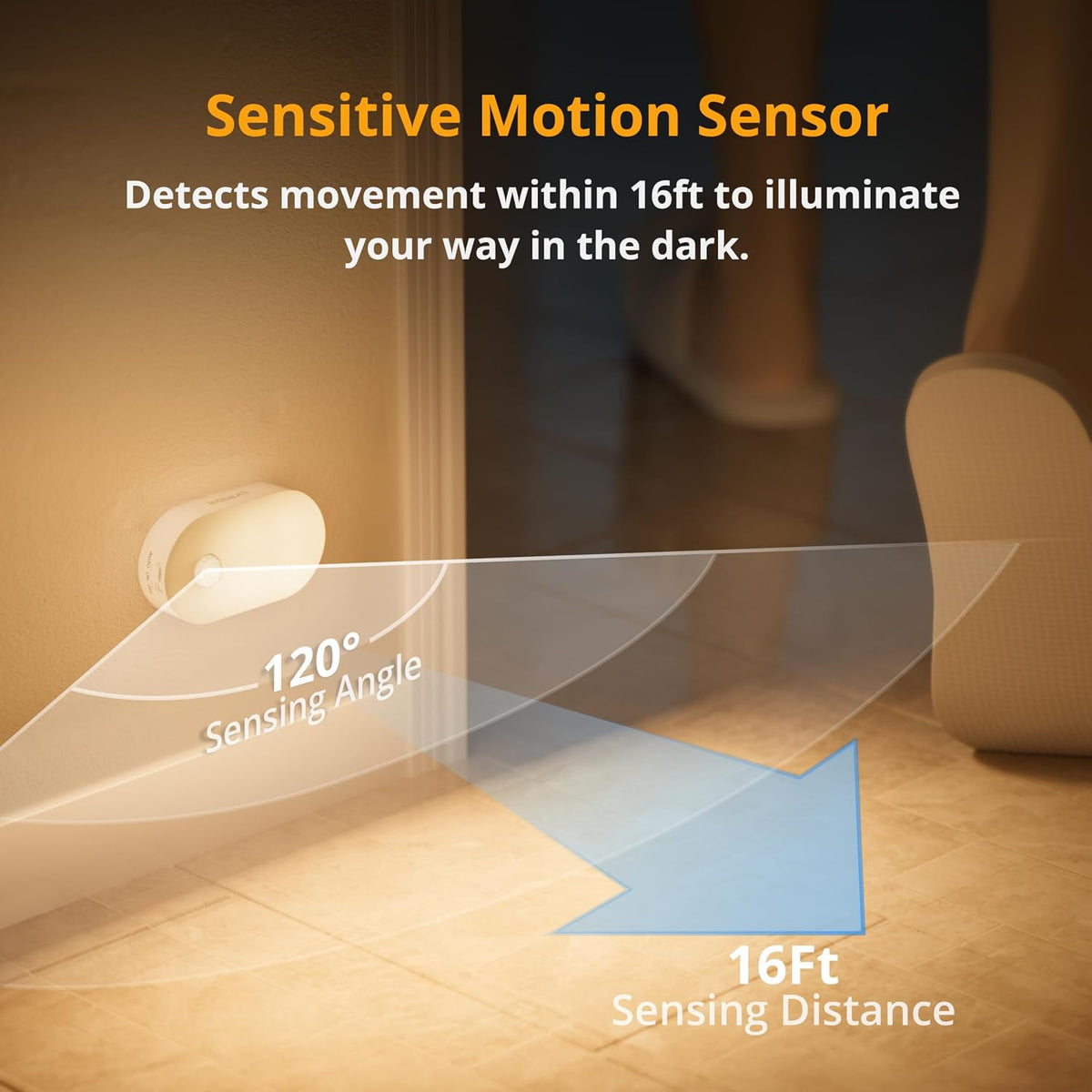Illuminate Your Space with the Rechargeable Motion Sensor Night Light - Portable Mini Warm White LED Stick-On for Effortless Comfort in Any Room - 2-Pack