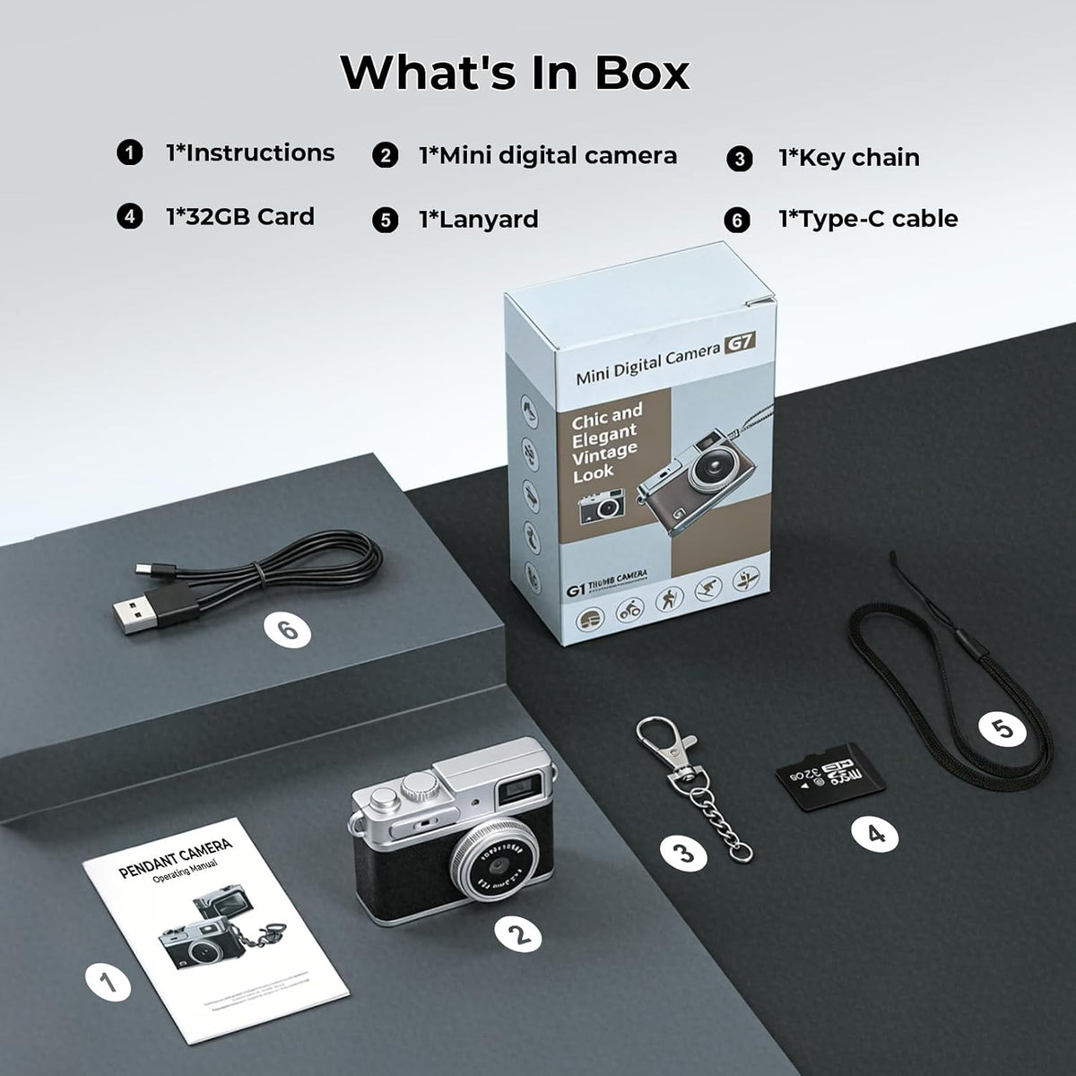 Capture Every Moment with the Mini Digital Camera 1080P HD - Compact Keychain Camera with 64GB Card, 0.96" Display, Perfect for Kids & Adults, Long Battery Life for Travel Adventures in Sleek Black