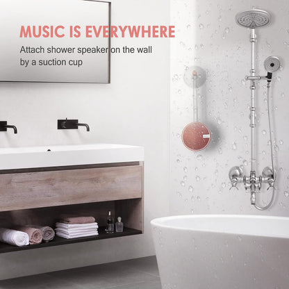 C12 IP67 Waterproof Bluetooth Shower Speaker - Portable, Loud & Clear Sound in Cashmere Pink | Perfect for Outdoor Adventures, Travel & Parties with Suction Cup & TF Card Support