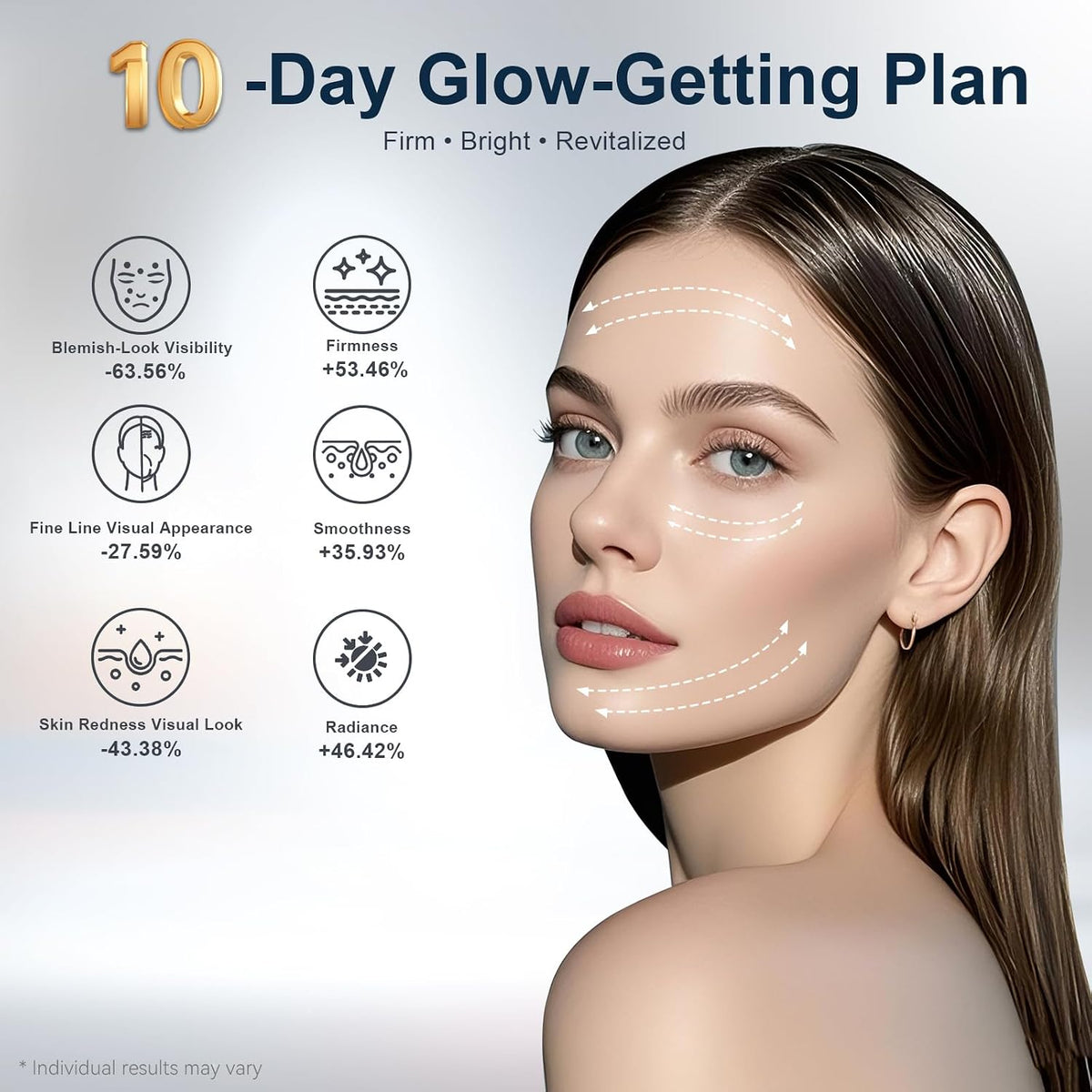 Transform Your Skincare Routine with the Ultra-Light Red Light Therapy Mask - Model RB-061 | 8-Mode Near-Infrared LED Mask with Rechargeable Battery for Home & Travel