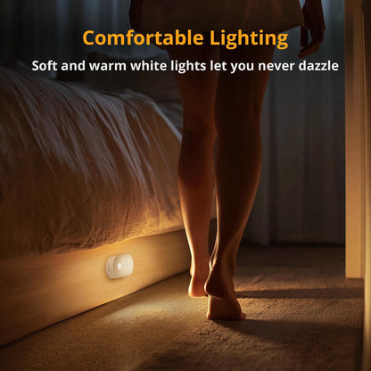 Illuminate Your Space with the Rechargeable Motion Sensor Night Light - Portable Mini Warm White LED Stick-On for Effortless Comfort in Any Room - 2-Pack