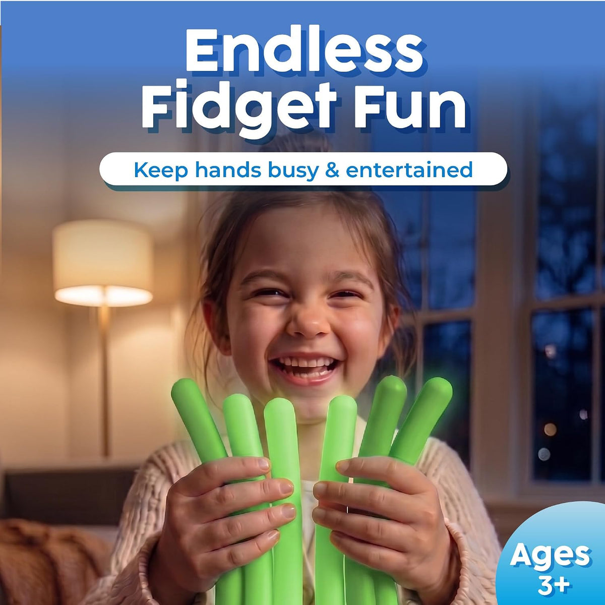Glow in the Dark Stretchy Strings - 6 Pack of Fun Sensory Fidget Toys for Kids 3+ - Perfect for Quiet Play and Classroom Entertainment