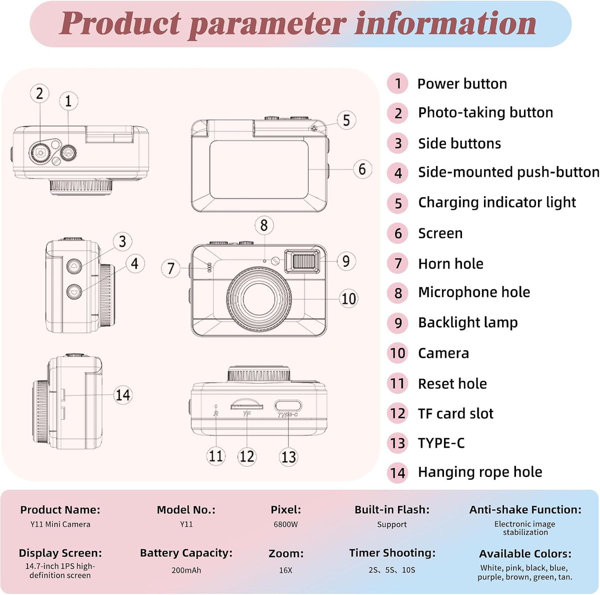 Compact HD Mini Keychain Camera with Flip Screen - Travel-Friendly Digital Camera with Multiple Modes & SD Card, Perfect Fashion Pendant Gift!