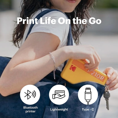 KODAK Mini 2 Retro Portable Photo Printer - Instant 2x3 Prints, Bluetooth Connectivity, Smudge-Proof & Water-Resistant, Perfect for iPhone & Android Users
