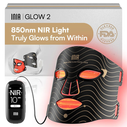 Transform Your Skin with the INIA Red Light Therapy Mask - 4 Modes of Healing Power, Visible Results in Just 4 Weeks!