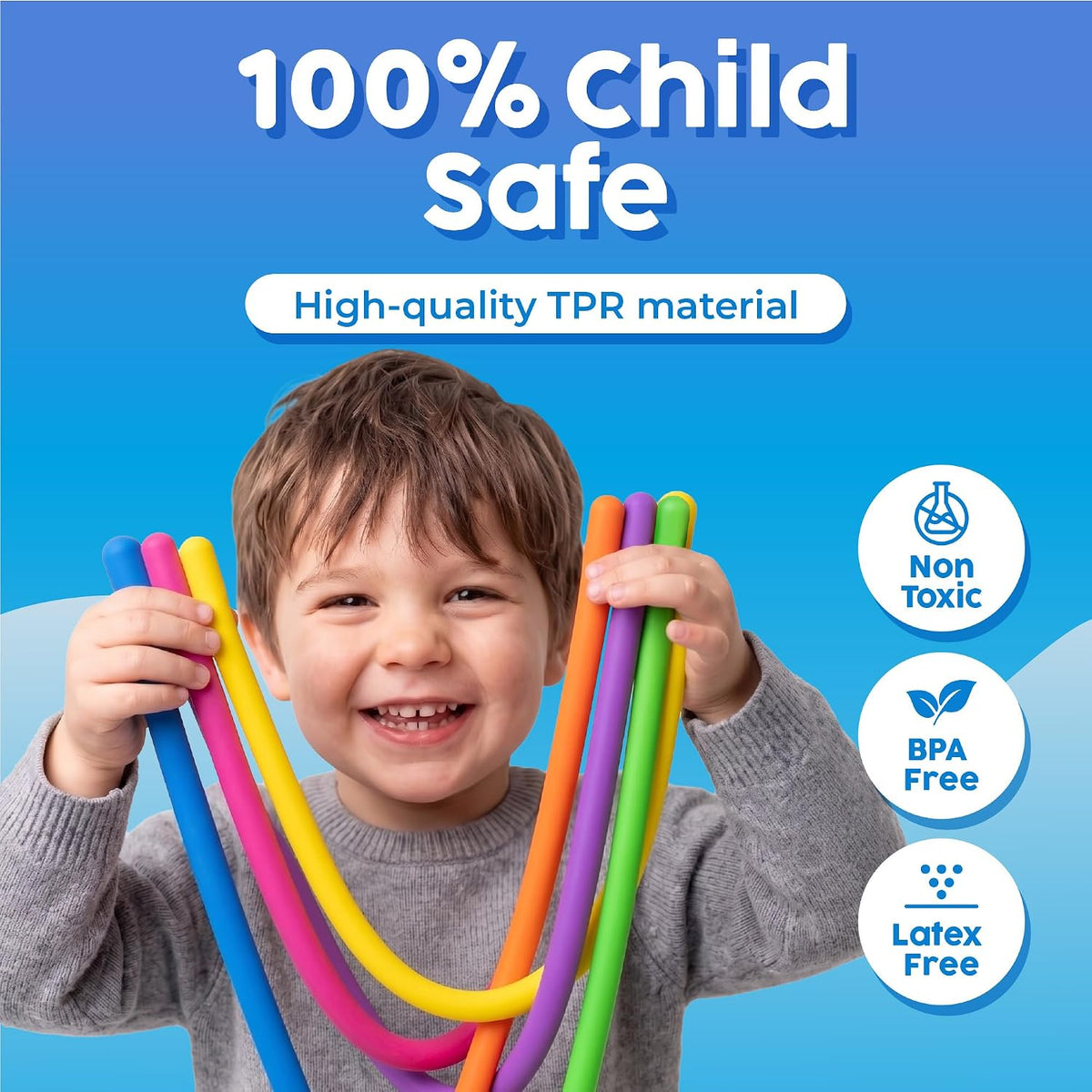 Glow in the Dark Stretchy Strings - 6 Pack of Fun Sensory Fidget Toys for Kids 3+ - Perfect for Quiet Play and Classroom Entertainment
