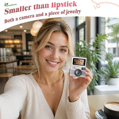 Compact HD Mini Keychain Camera with Flip Screen - Travel-Friendly Digital Camera with Multiple Modes & SD Card, Perfect Fashion Pendant Gift!