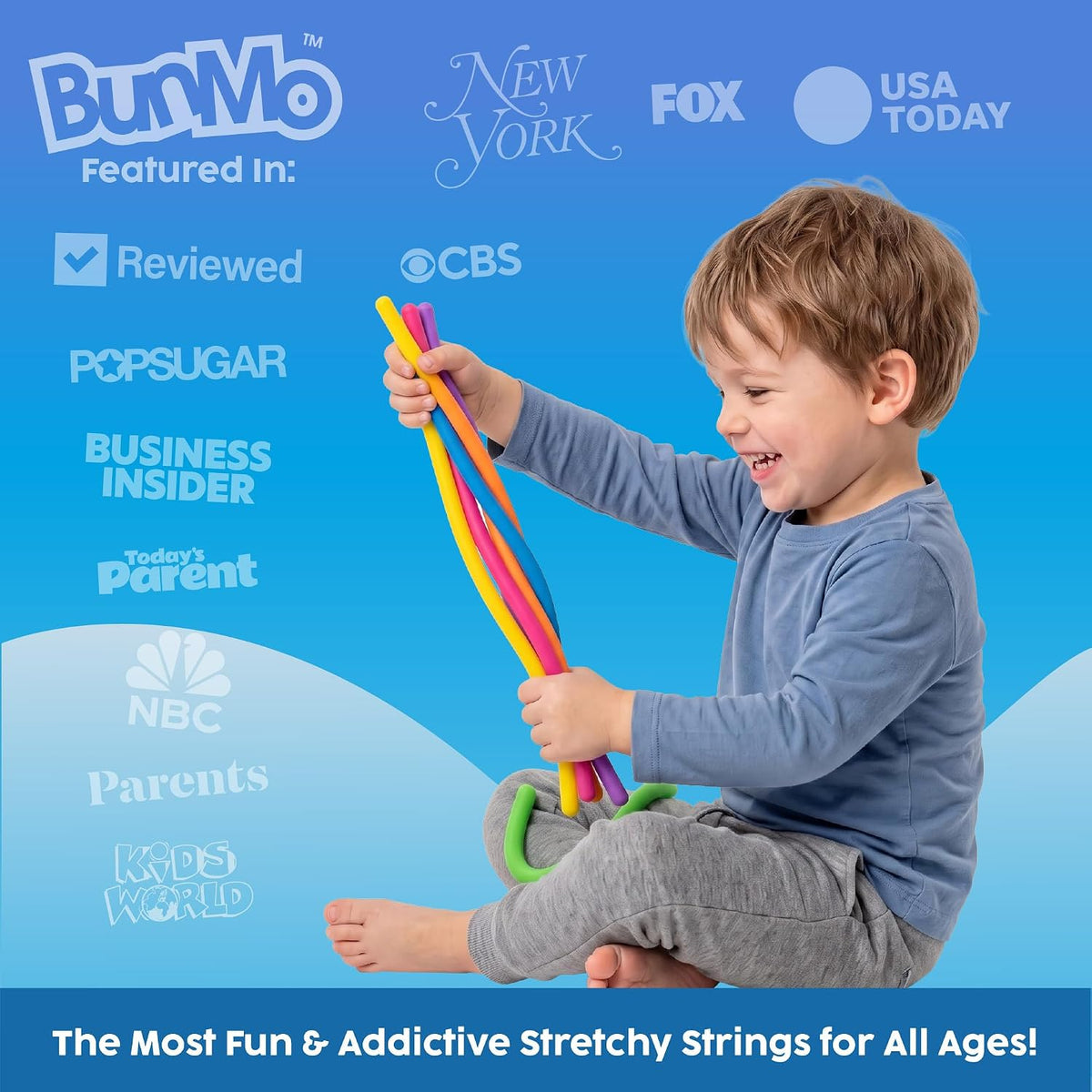 Glow in the Dark Stretchy Strings - 6 Pack of Fun Sensory Fidget Toys for Kids 3+ - Perfect for Quiet Play and Classroom Entertainment