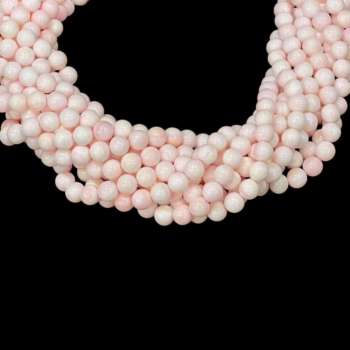 Grade A Queen Conch Shell Round Bead Strand, 8 mm, 15.5-16 in