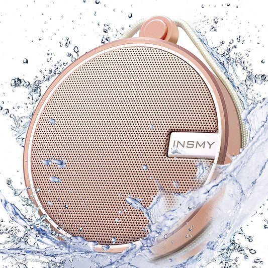 C12 IP67 Waterproof Bluetooth Shower Speaker - Portable, Loud & Clear Sound in Cashmere Pink | Perfect for Outdoor Adventures, Travel & Parties with Suction Cup & TF Card Support