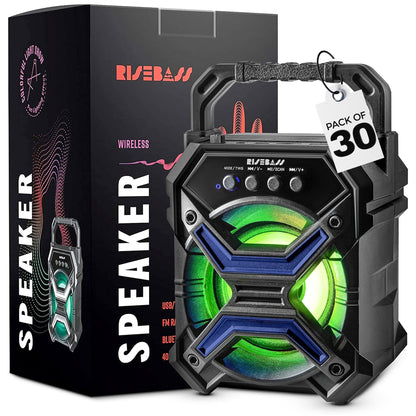 7-Inch Portable Bluetooth Speaker with TWS, LED Lights and FM Radio