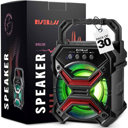 7-Inch Portable Bluetooth Speaker with TWS, Lights and FM Radio