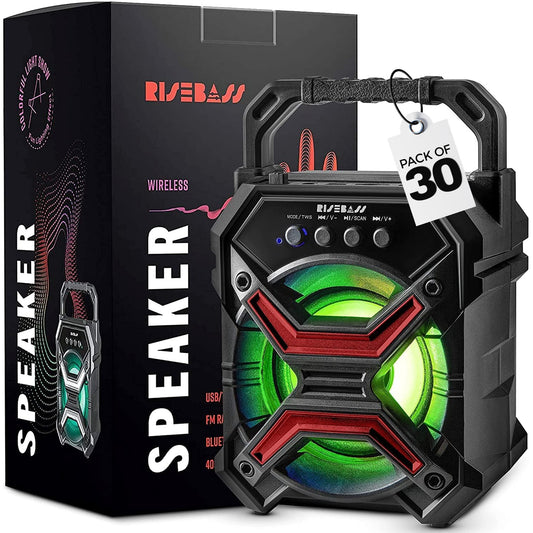 7-Inch Portable Bluetooth Speaker with TWS, Lights and FM Radio