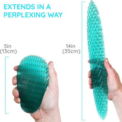Worm 3D Sensory Figgy Fidget Toy, Cyan, Large | Quiet Fidget Toy: Sensory Toy for Focus and Stress Relief; Satisfying Tactile Play for Classrooms, Desks, and Travel