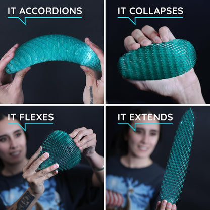 Worm 3D Sensory Figgy Fidget Toy, Cyan, Large | Quiet Fidget Toy: Sensory Toy for Focus and Stress Relief; Satisfying Tactile Play for Classrooms, Desks, and Travel