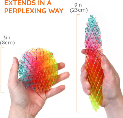 Worm 3D Sensory Figgy Fidget Toy, Rainbow, Small | Quiet Fidget Toy: Sensory Figgy Toy for Focus and Stress Relief; Satisfying Tactile Play for Classrooms, Desks, and Travel