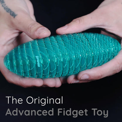 Worm 3D Sensory Figgy Fidget Toy, Cyan, Large | Quiet Fidget Toy: Sensory Toy for Focus and Stress Relief; Satisfying Tactile Play for Classrooms, Desks, and Travel