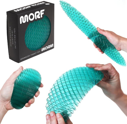 Worm 3D Sensory Figgy Fidget Toy, Cyan, Large | Quiet Fidget Toy: Sensory Toy for Focus and Stress Relief; Satisfying Tactile Play for Classrooms, Desks, and Travel