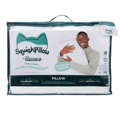 Squishpillow by Original Squishmallows Medium Bed Pillow and Ultra Soft Pillowcase Cover