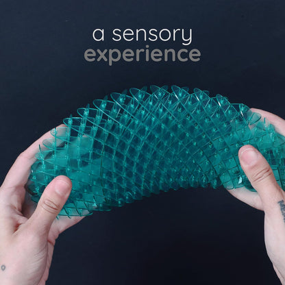Worm 3D Sensory Figgy Fidget Toy, Cyan, Large | Quiet Fidget Toy: Sensory Toy for Focus and Stress Relief; Satisfying Tactile Play for Classrooms, Desks, and Travel