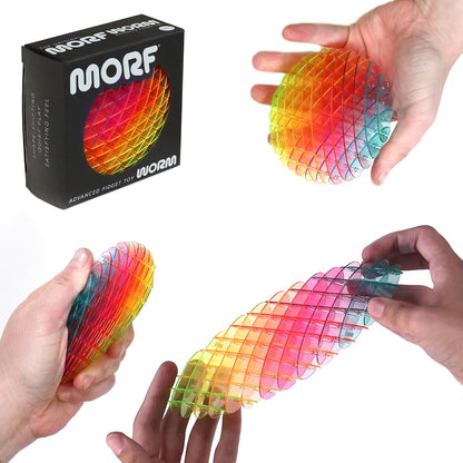 Worm 3D Sensory Figgy Fidget Toy, Rainbow, Small | Quiet Fidget Toy: Sensory Figgy Toy for Focus and Stress Relief; Satisfying Tactile Play for Classrooms, Desks, and Travel