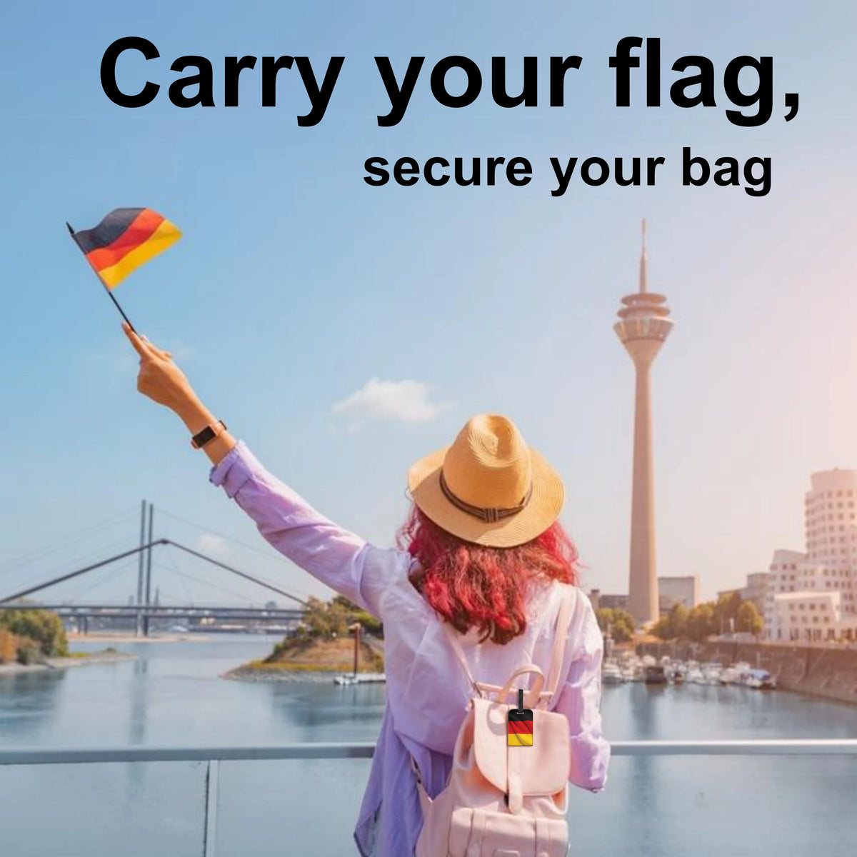 Germany Flag Smart Luggage Tags, QR-Enabled, 2-Pack