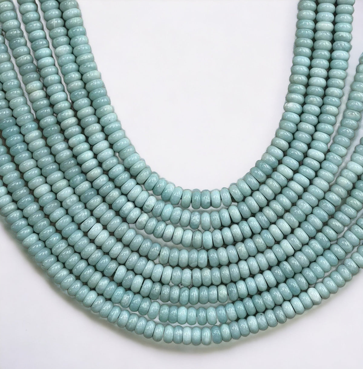 A-Grade Amazonite Rondelle Bead Strand, 10 mm