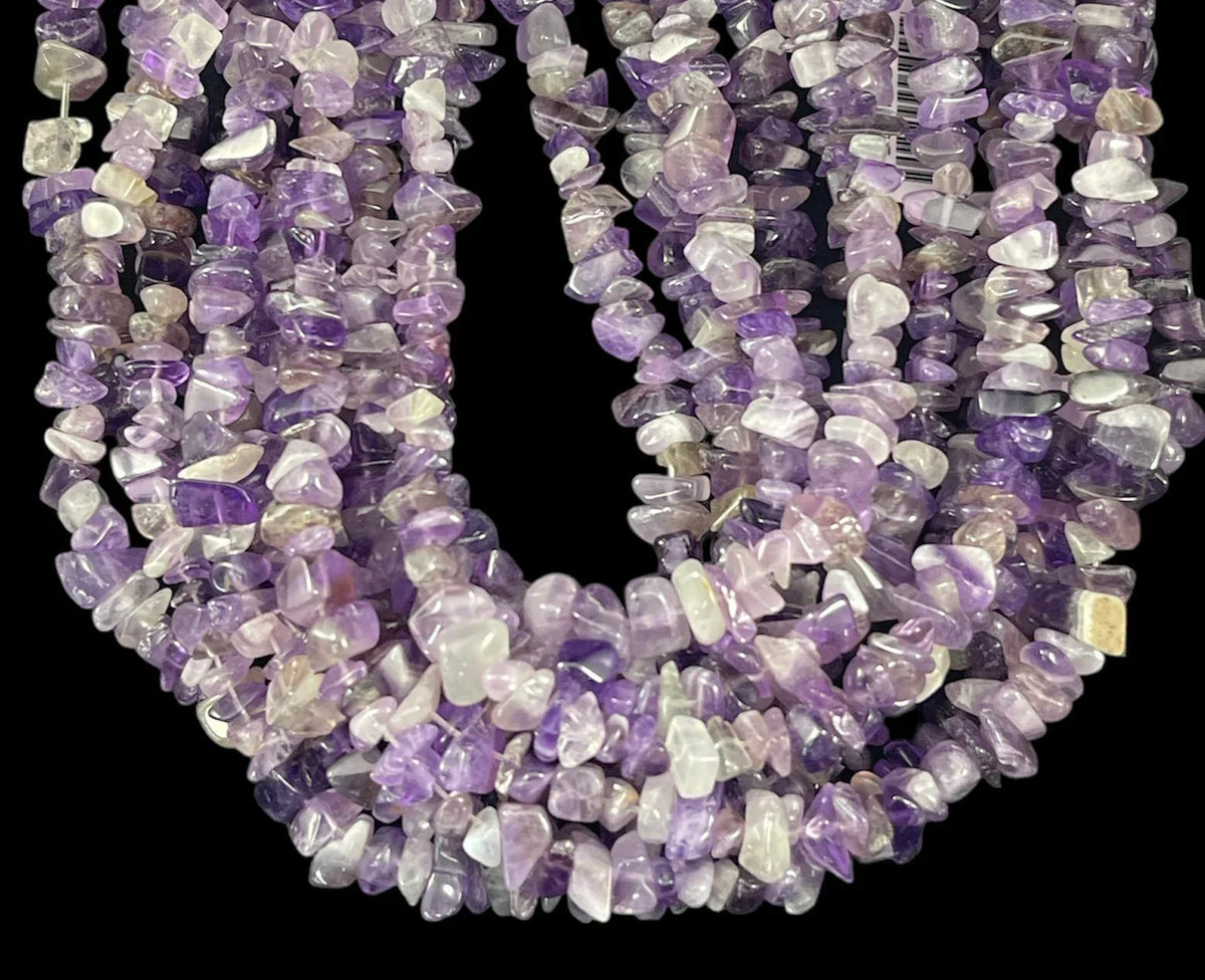 Polished Amethyst Chip Bead Strand, 7-10 mm, 15.5-16 in