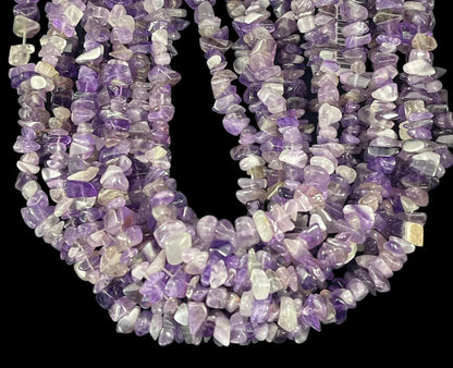 Polished Amethyst Chip Bead Strand, 7-10 mm, 15.5-16 in