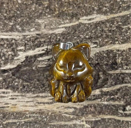 9-Tail Fox Gemstone Pendant, 23 x 31 mm