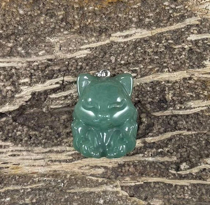 9-Tail Fox Gemstone Pendant, 23 x 31 mm