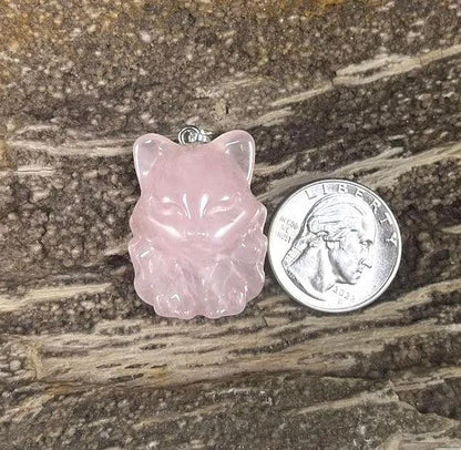 9-Tail Fox Gemstone Pendant, 23 x 31 mm