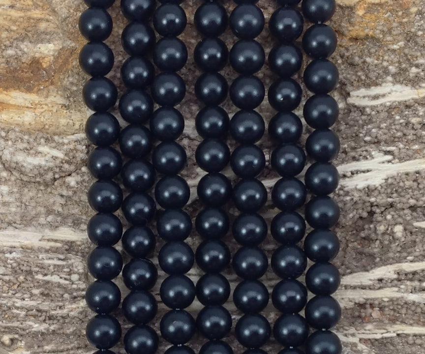 Matte Onyx Round Bead Strand, 4-12 mm