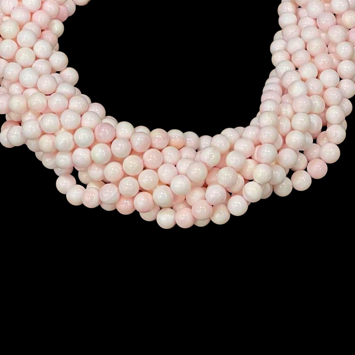 Grade A Queen Conch Shell Round Bead Strand, 8 mm, 15.5-16 in