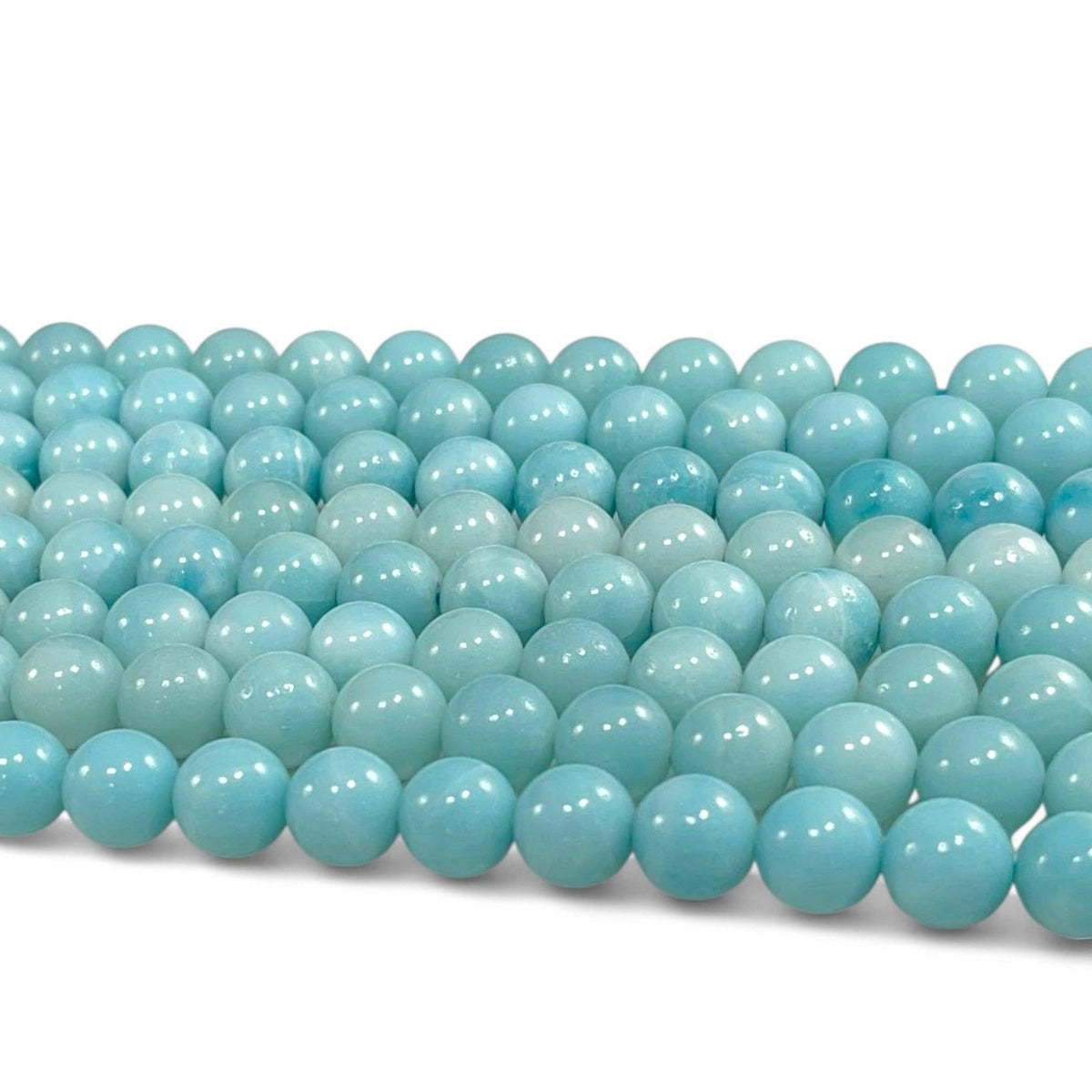 Grade A Amazonite Round Bead Strand, 6 mm, 8 mm, 10 mm or 12 mm
