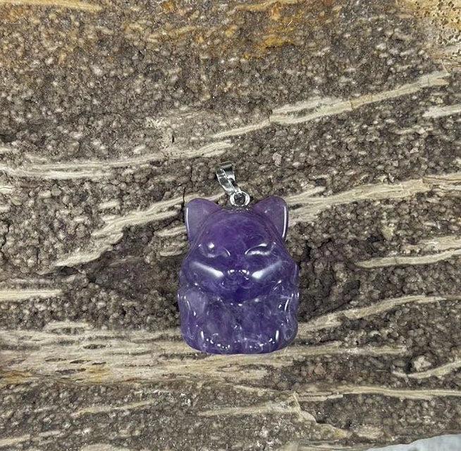 9-Tail Fox Gemstone Pendant, 23 x 31 mm