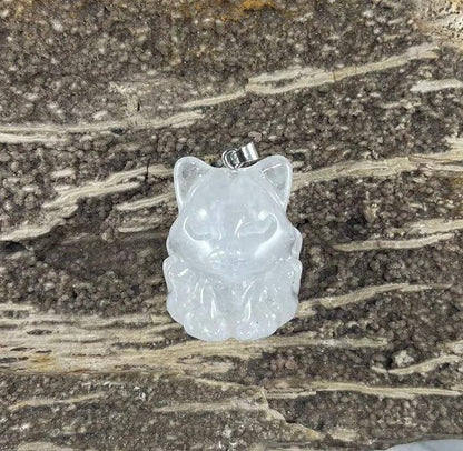 9-Tail Fox Gemstone Pendant, 23 x 31 mm