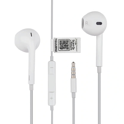 Wired Earphones with QR Recovery Tag, 14.22 mm Drivers