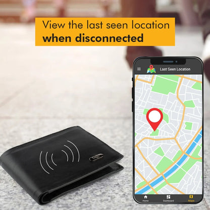 Smart Bifold Wallet with Bluetooth Tracker and RFID Protection